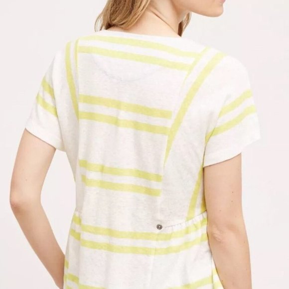 *9-H15 STCL* Yellow Hitch Stripe Shirt Top 0 XS - Picture 3 of 11